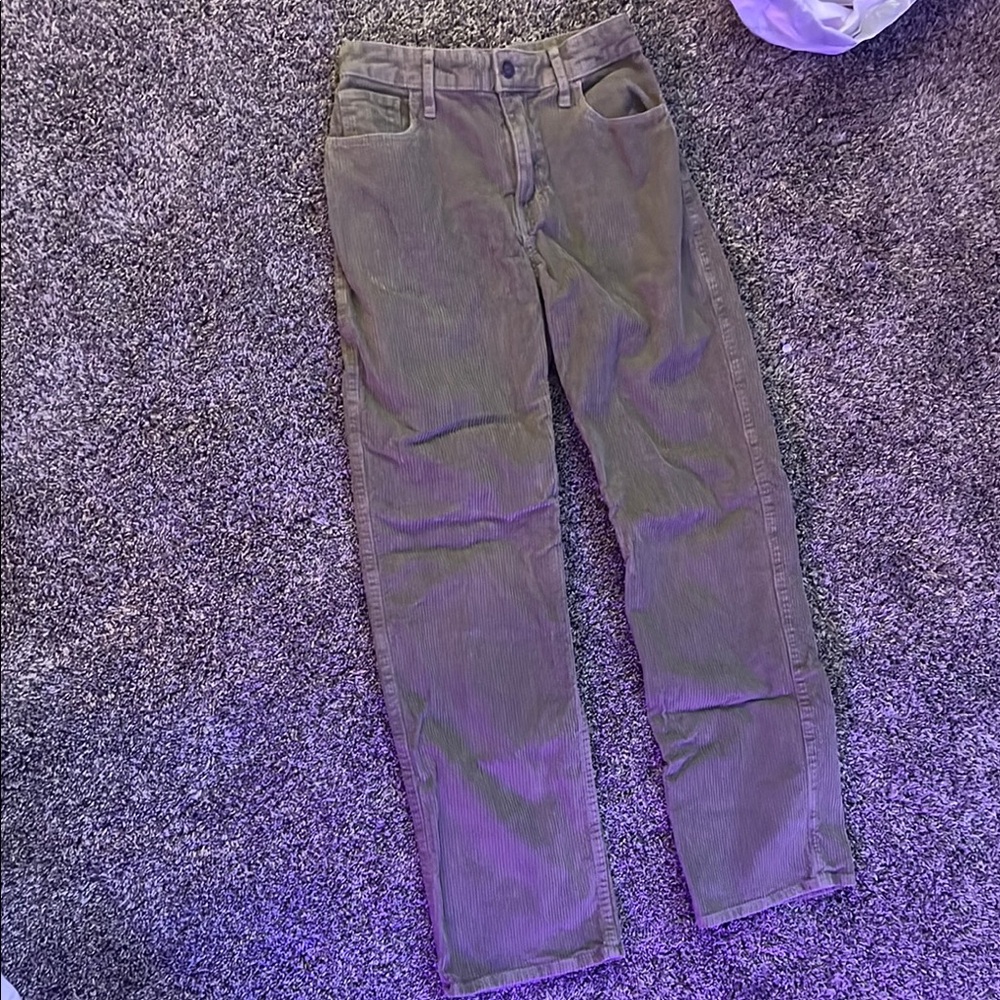 Hollister Women's Straight Leg Jeans in Olive